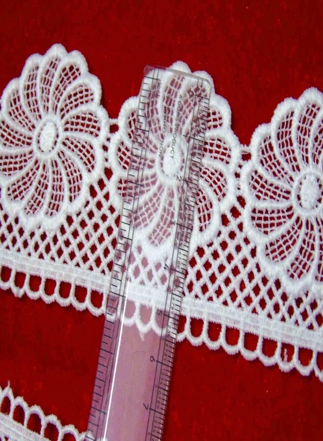 Strala White Color Laces for Dresses, Sarees, Lehenga, Suits, Bags, Decorations, Borders, Crafts and Home Décor,Blouse (3 mtr) Design-833 - Image 2